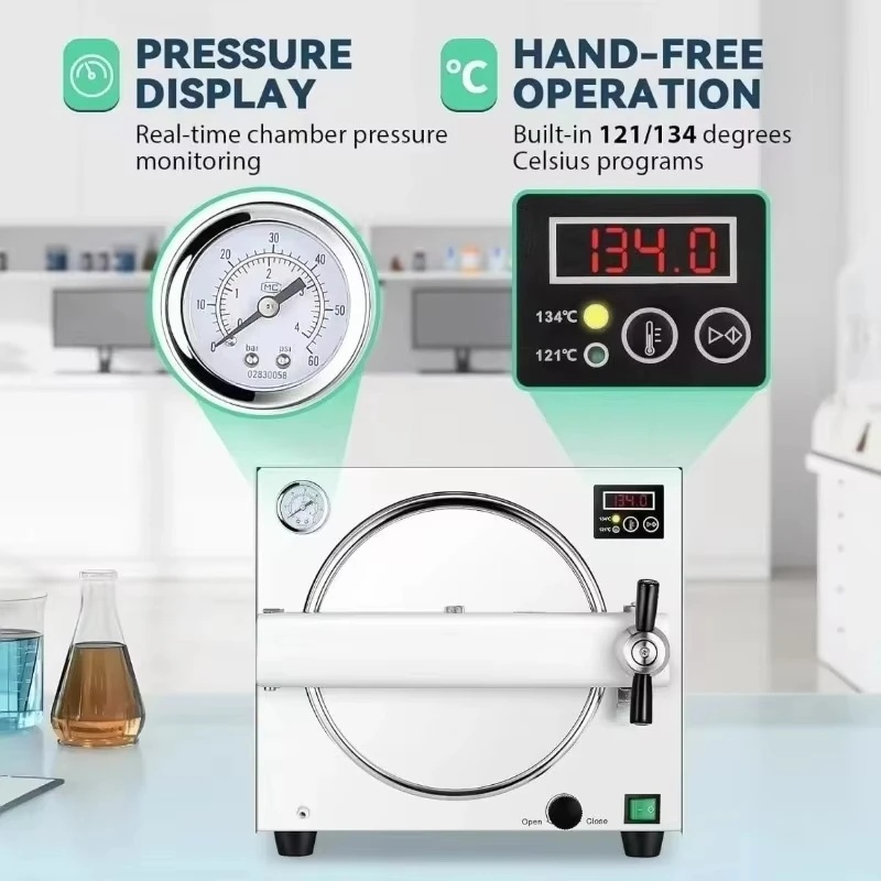Máy hấp tiệt trùng nha khoa 18 - đánh giá và giá Dental Autoclave Sterilizer 18L