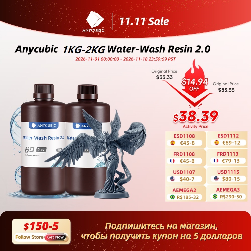 ANYCUBIC Nước-Rửa Nhựa Cho Màn - đánh giá và giá Dental 3D Printer Resin