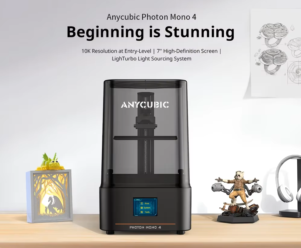 Photon Mono 4 10K LCD Resin 3D - đánh giá và giá Dental 3D Printer Resin